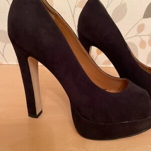 Dorothy Perkins Black Suede Platform Pumps